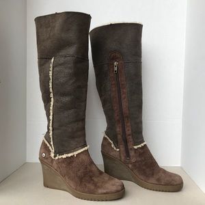 UGG Australia Sandra Tall Wedge Sheepskin Boot